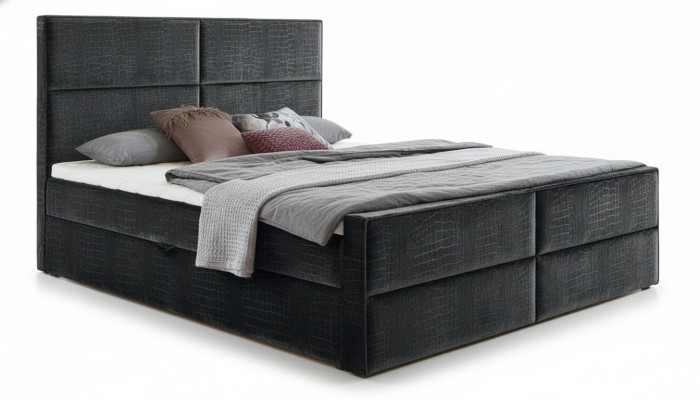 Cama tapizada de cuero Boxspring 200x200cm cama doble de hotel camas de lujo modernas nuevas