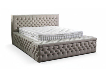 Chesterfield Doble Hotel Camas Dormitorio Cuero Moderno Cama Acolchada