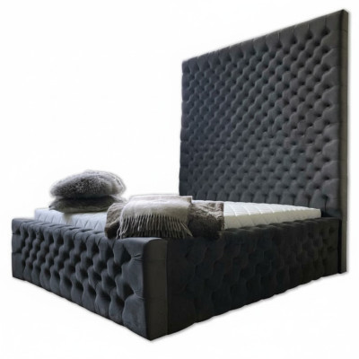 Diseñador cama Chesterfield moderna en estilo de lujo moderno con cabecera alta