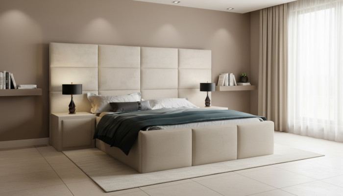 Cama de diseño Boxspring cama matrimonial colchón dormitorio lujo hotel