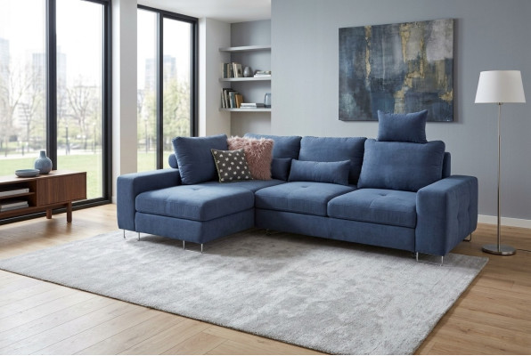 Sala de estar Sofás textiles en forma de L Sofás rincón Sofá de esquina Sofá de tapicería