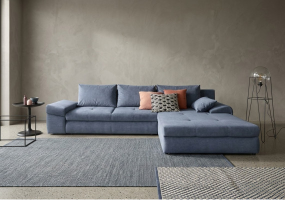 Forma en L Sofá Color Sofá Esquinero Muebles Tapizados Salón Textil Gris