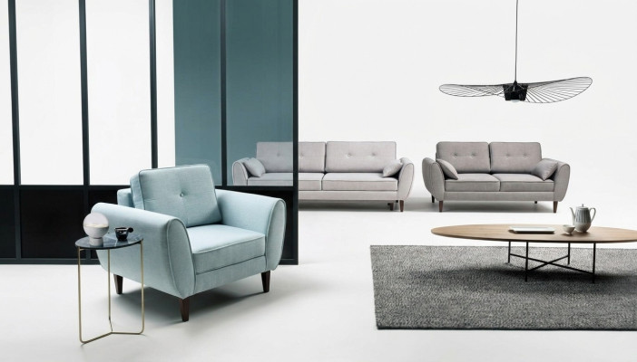 Sofá de diseño de 2 plazas Muebles tapizados en tela Sofás Chaise Longue nuevos.