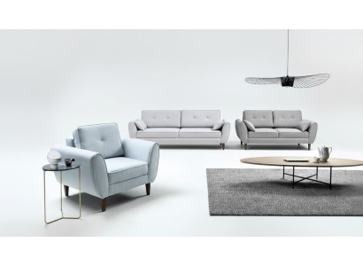 Sofá moderno de lujo, juego de 3+2+1 asientos en textil, conjuntos completos de muebles nuevos.