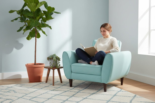 Diseño Chesterfield Tela Sofá Sillón de 1 plaza Sofás tapizados Lounge Club