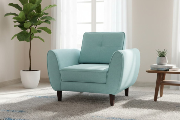 Diseño Chesterfield Tela Sofá Sillón de 1 plaza Sofás tapizados Lounge Club