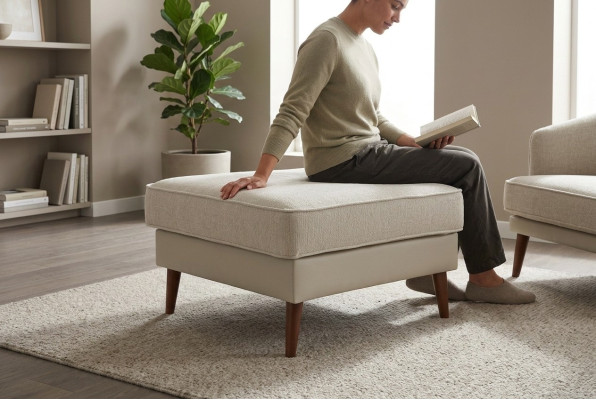 Sofá de sala de estar Taburete otomano Banqueta Asiento puff Taburete de asiento Pouf de diseñador Taburete acolchado
