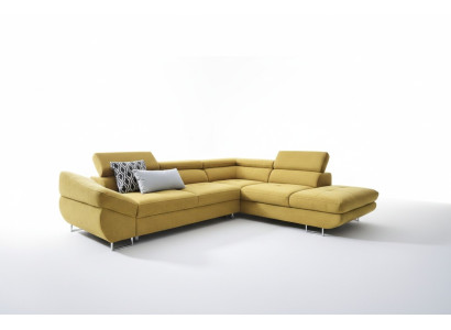 Esquinero Sofás Sets en forma de L Sofá acolchado suave Mobiliario de sala Telas Amarillo Nuevo