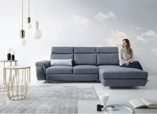 Sofás textiles en forma de L gris para sala de estar NUEVO sofá esquinero muebles tapizados.