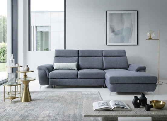 Sofás textiles en forma de L gris para sala de estar NUEVO sofá esquinero muebles tapizados.