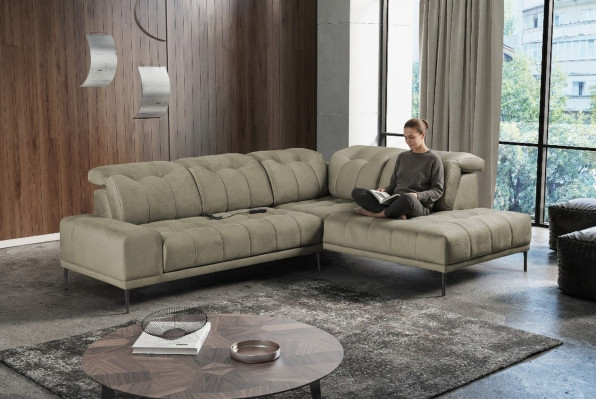 Sofá de esquina Nuevo Sofás de diseño moderno Nuevos Sofás de tela en forma de L Sofá de salón