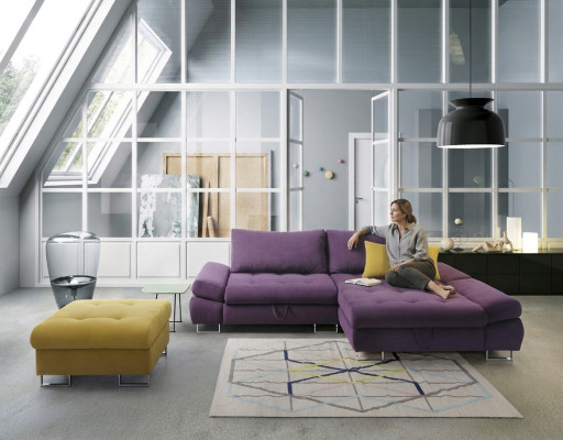 Eleganc Sofá esquinero en L de tela para sala de estar, sofás de diseño moderno.