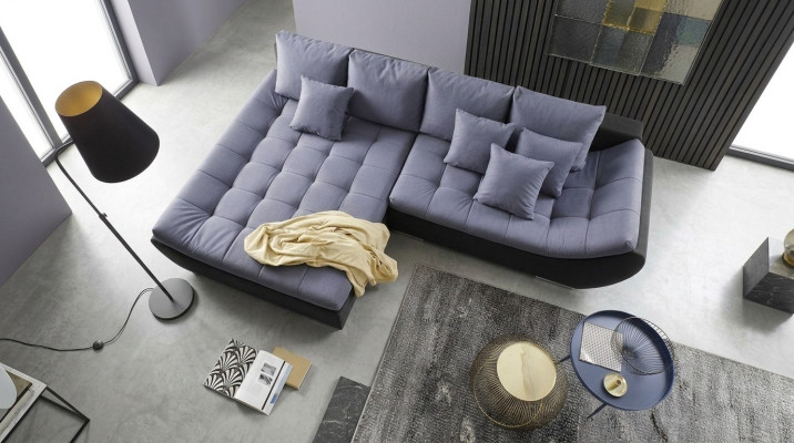 Sofás de diseño moderno, muebles de tela en forma de L para la sala de estar.