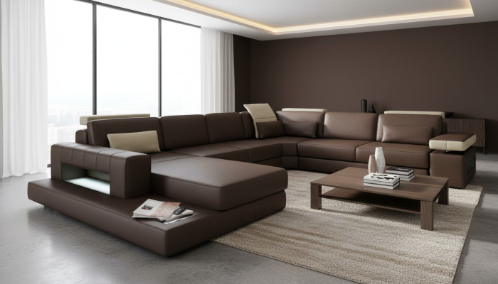 Sofá modular nuevo Sofá tapizado Sofá modular de diseño moderno en forma de U Sofá