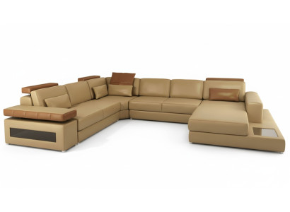Sofá en forma de U de lujo conjunto de muebles Sofás Sofás de diseñador de lujo en cuero de alta calidad