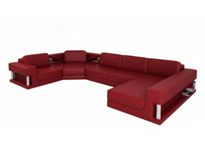 Sofá en forma de U, sofá acolchado, sofá modular, diseño de sofá de esquina de cuero, tapicería nueva.
