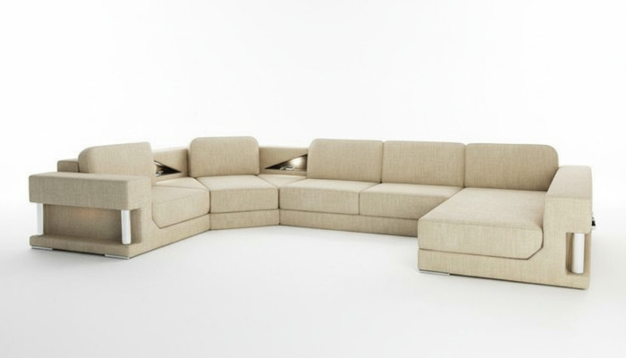 Sofá esquinero con función de cama Diseño moderno Sofá de tela en forma de U Sofá de salón