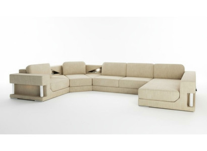 Sofá esquinero con función de cama Diseño moderno Sofá de tela en forma de U Sofá de salón