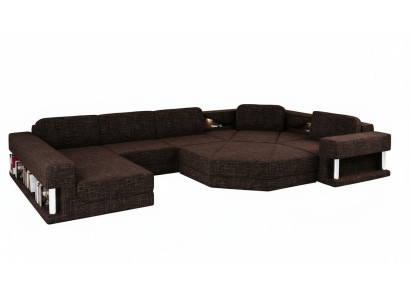 Diseño de sofá esquinero en forma de U con función de cama de tela Sofás Sofá cama de cuero y tela nuevos
