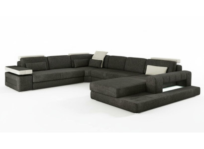 Muebles de salón Sofá esquinero Tela/Cuero Tapizado Esquina Sofá Forma de U Nuevo