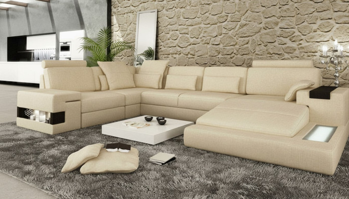 Sofá de esquina Sofá tapizado Nuevo Sofá en forma de U Sofá de la sala de estar Muebles Sofás Nuevos