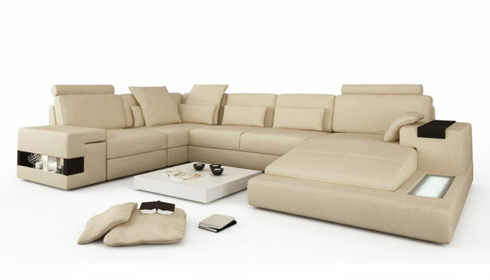 Sofá de esquina Sofá tapizado Nuevo Sofá en forma de U Sofá de la sala de estar Muebles Sofás Nuevos