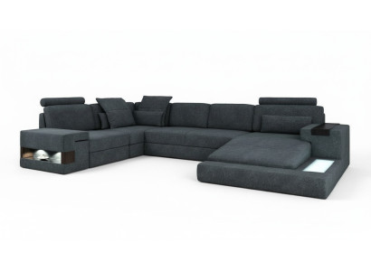 Sofá esquinero redondo tapizado xxl Big en forma de U, sofá modular, sofá en forma de U, sofás nuevos.