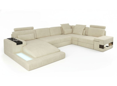 Sofá de esquina, sofá acolchado, paisaje de estar, sofá, esquinas en forma de U, muebles nuevos.