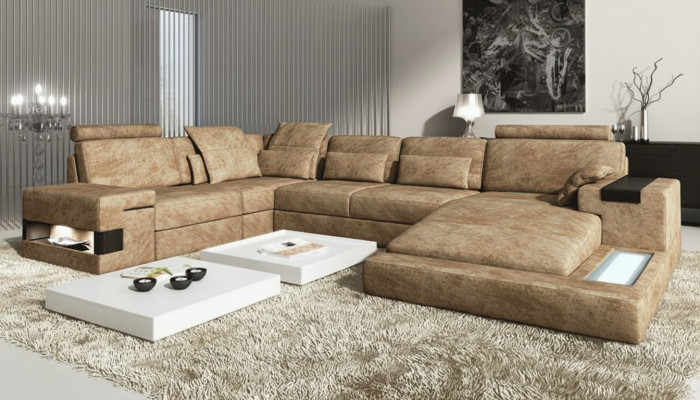 Sofá en forma de U Sofá tapizado Sofá Sofás Sofás Esquinas Muebles de diseño Nuevo.