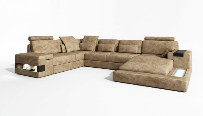 Sofá en forma de U Sofá tapizado Sofá Sofás Sofás Esquinas Muebles de diseño Nuevo.