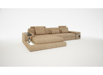 Diseño Sofá Moderno Tela Marrón Sofá esquinero Forma de L Sofá Chaise longue Esquina Nuevo