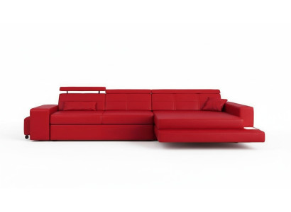 Sofá de esquina de cuero de muebles Sofá Sofá Acolchado Esquina Asiento Paisaje de vida en el hogar Forma en L Nuevo