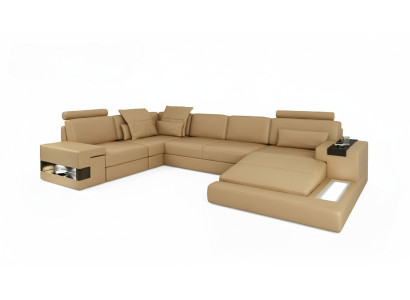 Sofá esquinero en forma de U Sofá de salón Acolchado Función cama Diseño Moderno Nuevo