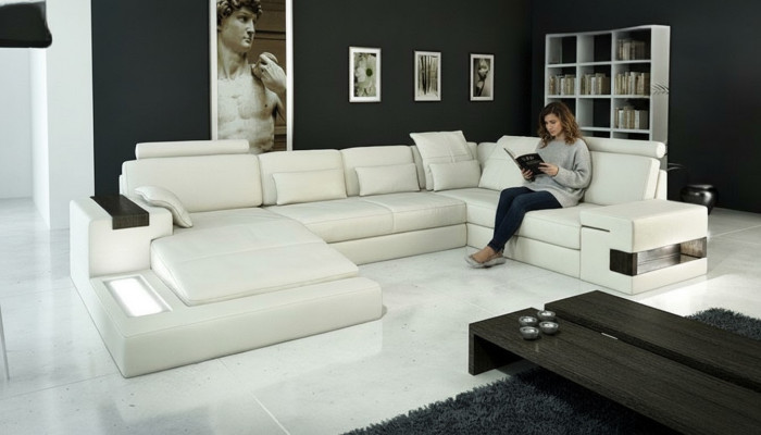 Sofá esquinero, paisaje de vida en casa, forma de U, sofá esquinero, sofá, diseño, tapicería, nuevo.