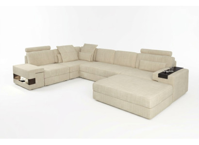 Sofá de tela en forma de L, sofá, muebles de salón, diseño de esquina moderno suave, estilo de 2 piezas.