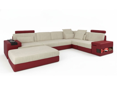 Juego de sofá moderno de esquina en forma de L con sofás tapizados, sofá y taburete muebles de sala.