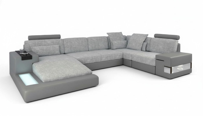 Muebles en forma de U Sofá cama Funciones Tapizado Textil Moda Diseño Sofá esquinero Nuevo Sofá