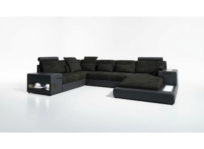 Sofá de diseño Sofás de esquina en forma de U Mobiliario de salón acolchado moderno Sofá de esquina Textil