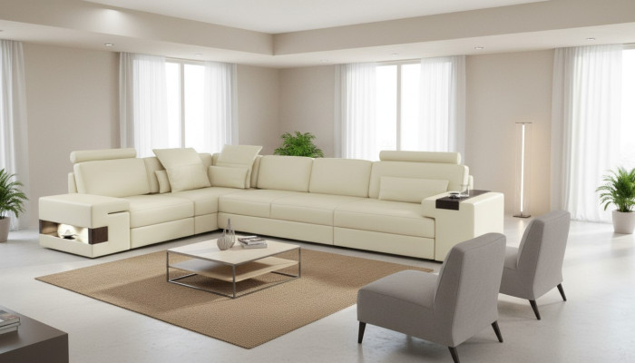 Muebles tapizados Sofá Sofá grande Sofá Sofá de tela Muebles Sofá en forma de L Sala de estar Sofá en forma de L.