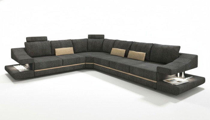Textil de sala de estar nuevo L-Forma Asiento Sofá Cama Muebles Sofá Esquinero Sofá Mueble Tapizado