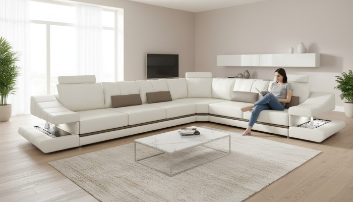 Sofá de esquina para la sala de estar, sofá cama, sofás de diseño moderno, muebles de sofá.