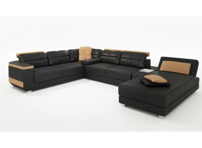Sofás modernos Conjunto de sala de estar Esquina Sofá Tela Forma de U Diseño Asiento Textil Esquina