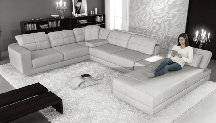 Sofá de esquina, sofá tapizado de esquina, sofá de cuero, sofá, muebles nuevos, conjunto de sofás en forma de U.