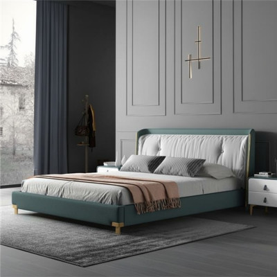 Cama doble Diseño de camas Acolchado Dormitorio 180x200cm Moderno Madera
