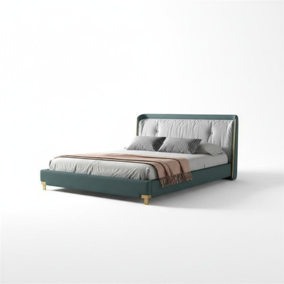 Cama doble Diseño de camas Acolchado Dormitorio 180x200cm Moderno Madera