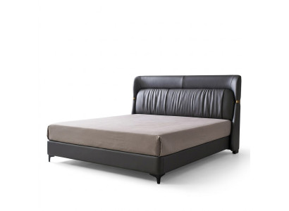 Cama de lujo dormitorio cuero acolchado decoración camas dobles diseño metálico
