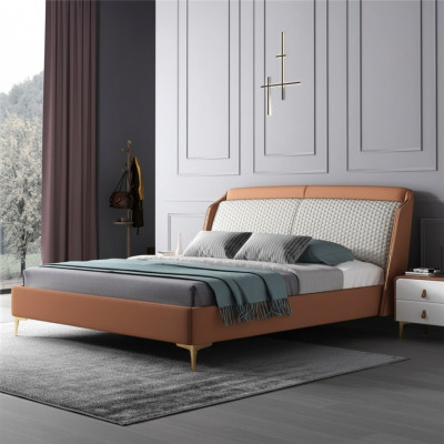 Cama Acolchado Diseño Lujo Doble Hotel Matrimonial Dormitorio Cuero 180x200cm