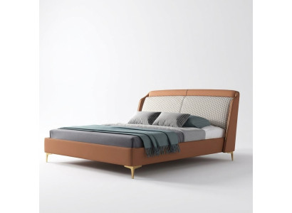 Cama Acolchado Diseño Lujo Doble Hotel Matrimonial Dormitorio Cuero 180x200cm