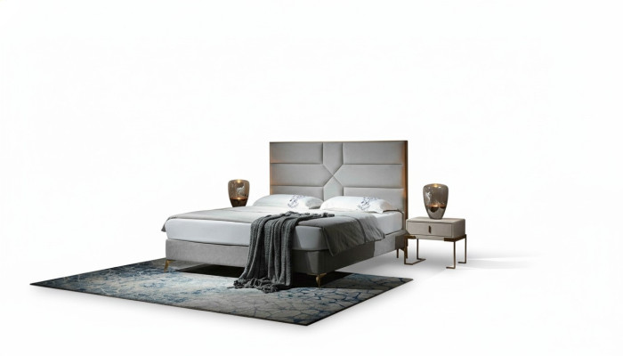 Cama de diseño de lujo tapizada doble con cama de hotel matrimonial 180x200cm dormitorio de dormir