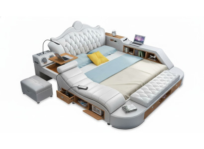 Chesterfield cama doble de diseño de lujo, camas tapizadas 180x200 multifunción